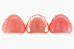 Fig 6. Three separate 3D models are made from the same denture design for manufacturing.