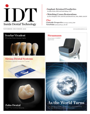 Inside Dental Technology Nov/Dec 2010 Cover