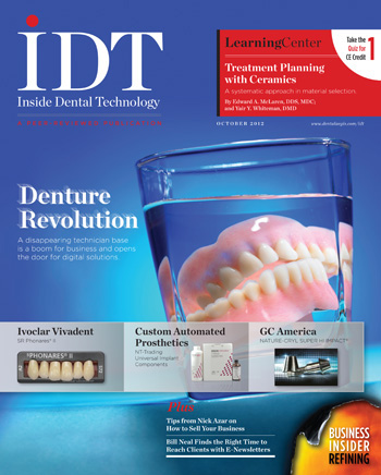 Inside Dental Technology October 2012 Cover