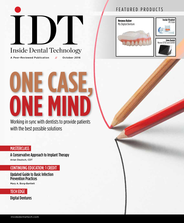 Inside Dental Technology October 2016 Cover