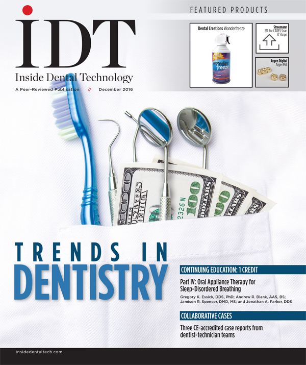 Inside Dental Technology December 2016 Cover