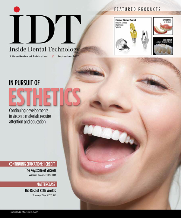 Inside Dental Technology September 2017 Cover