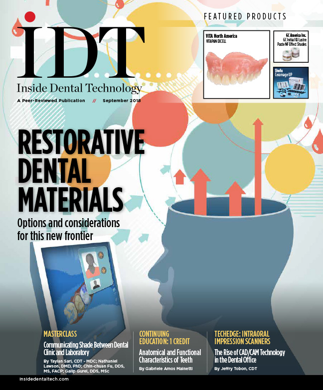 Inside Dental Technology September 2018 Cover