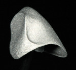 Figure 6  A SLM fabricated substructure for tooth No. 9 designed with a metal lingual. Note the crisp finish lines.