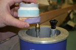 Figure 24  After a matrix was made of the corrected model of the provisionals, wax was injected using a jewelers wax pot onto the lubricated master dies.