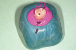 Figure 16  The provisional crown was seated, attached to a laboratory analog, and embedded into PVS impression putty and wash to the depth of the cervical third of the clinical crown to pick up emergence profiles. Note the pencil line on the mid-bucc