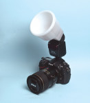 Figure 6  A flash diffuser is a compact way to turn a standard hot-shoe flash into good portrait lighting.
