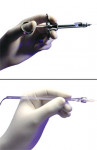 Figure 2 and Figure 3 Comparison of ergonomics of a conventional syringe (Figure 2) and the STA System handpiece (Figure 3).