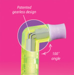 Figure 2. Patented, gearless design and 100˚ergonomic angle.