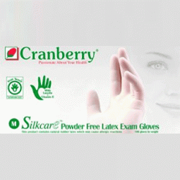 Silkcare Powder Free Latex Exam Gloves by Cranberry USA