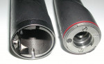 Figure 3  Sirona proprietary connector (left) compared to their handpiece with an E connector.