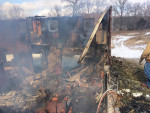 Marvin Janes' family home and dental laboratory after the fire.