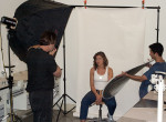 Figure 7  The minimum studio set-up with one studio strobe light with a soft box and a separate reflector.