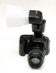 Figure 8  The camera body with an on-camera flash with the Lightsphere II Diffuser attached.
