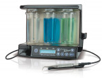 Figure 4 THE PRO-SELECT PLATINUM®
is a unique ultrasonic system that combines scaling with heated subgingival
irrigation. It features Advanced Comfort Technology™ and the fastest
tip speed available (45,000 cycle/second), which is up to 80% faster than
other ultrasonic scaling devices.*