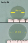 Figure 4  Prodigy B-1 exhibited a flow rate percentage increase of 85%; 14 mm diameter after 4 minutes at room temperature (top) and 26 mm diameter after 4 minutes at 150.3°F (bottom).