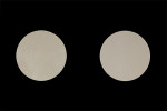 Fig 11. Image taken with calibrated photography in a light box with 5500-degree Kelvin lighting. On the left is the center of the Vita A2 shade guide; on the right is the A2 Argen specimen.
