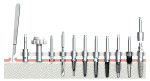 Fig 3. Sample drilling sequence for fully guided implant insertion (NobelGuide®, Nobel Biocare). (Image courtesy of Nobel Biocare.)
