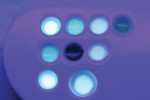 Fig 1. Different levels of fluorescence in the stain are visible under an ultraviolet/“black” light.