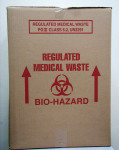 Figure 2  Soft regulated medical waste that would release blood or other potentially infectious materials during handling should be discarded in a labeled, regulated medical waste container.